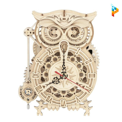 Horloge mécanique hibou puzzle 3D en bois-Puzzledebois ™