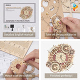 Horloge zodiacale mécanique 3D puzzle en bois-Puzzledebois ™
