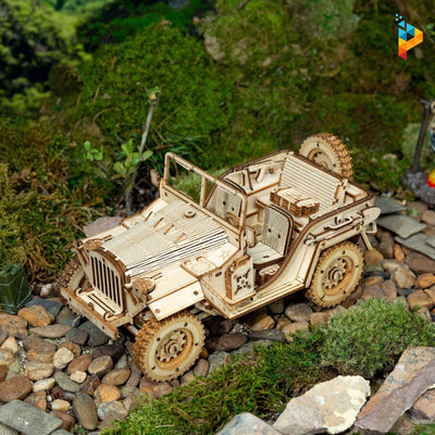 Jeep voiture vintage automobile puzzle 3D en bois-Puzzledebois ™