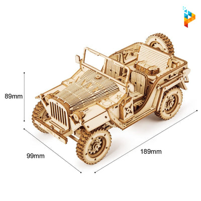 Jeep voiture vintage automobile puzzle 3D en bois-Puzzledebois ™