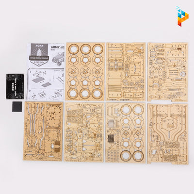 Jeep voiture vintage automobile puzzle 3D en bois-Puzzledebois ™
