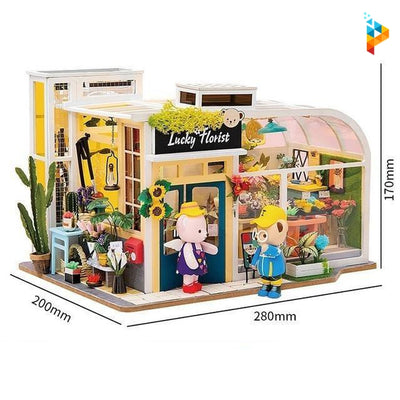 La boutique de fleurs de Teddy maison de poupée puzzle 3D en bois-Puzzledebois ™