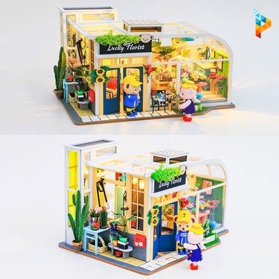 La boutique de fleurs de Teddy maison de poupée puzzle 3D en bois-Puzzledebois ™