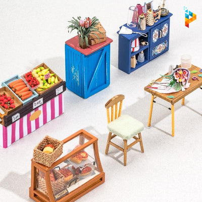 La boutique de fruits maison de poupée puzzle 3D en bois-Puzzledebois ™
