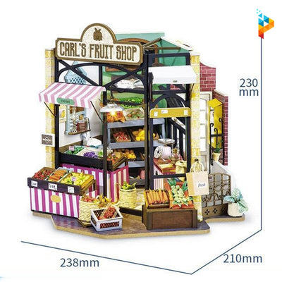 La boutique de fruits maison de poupée puzzle 3D en bois-Puzzledebois ™