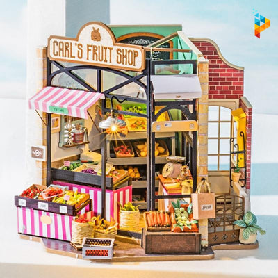 La boutique de fruits maison de poupée puzzle 3D en bois-Puzzledebois ™