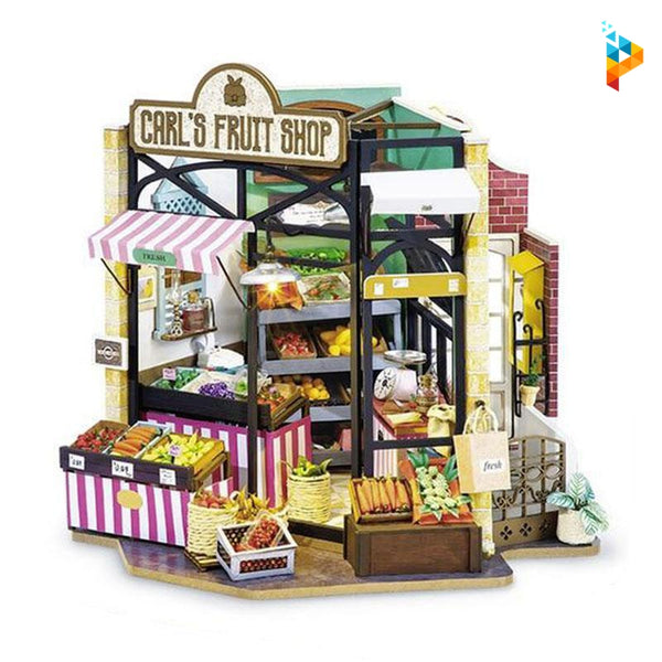 La boutique de fruits maison de poupée puzzle 3D en bois-Puzzledebois ™