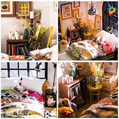 La chambre à coucher d'Alice maison de poupée puzzle en bois-Puzzledebois ™