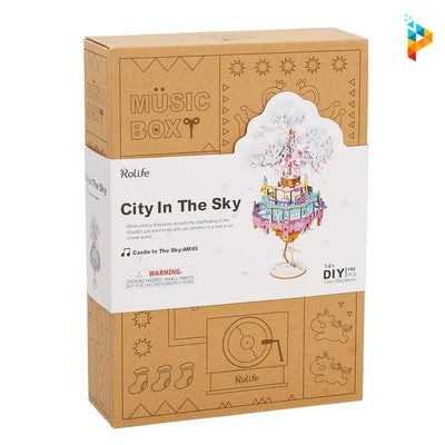 La ville dans le ciel boite à musique puzzle 3D en bois-Puzzledebois ™