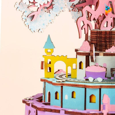 La ville dans le ciel boite à musique puzzle 3D en bois-Puzzledebois ™