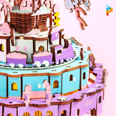La ville dans le ciel boite à musique puzzle 3D en bois-Puzzledebois ™