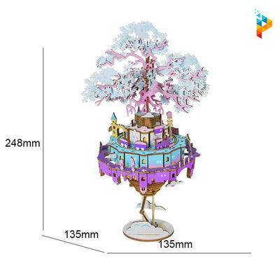 La ville dans le ciel boite à musique puzzle 3D en bois-Puzzledebois ™