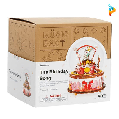 L'anniversaire enchanté boite musicale puzzle 3D en bois-Puzzledebois ™