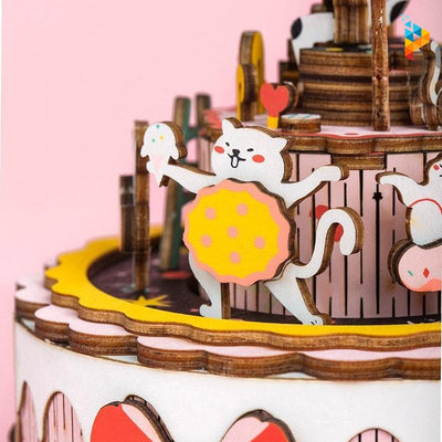 L'anniversaire enchanté boite musicale puzzle 3D en bois-Puzzledebois ™