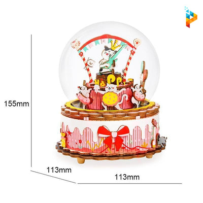 L'anniversaire enchanté boite musicale puzzle 3D en bois-Puzzledebois ™