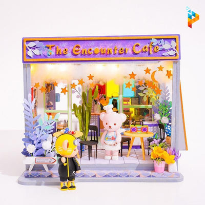 Le café de Teddy maison de poupée puzzle 3D en bois-Puzzledebois ™