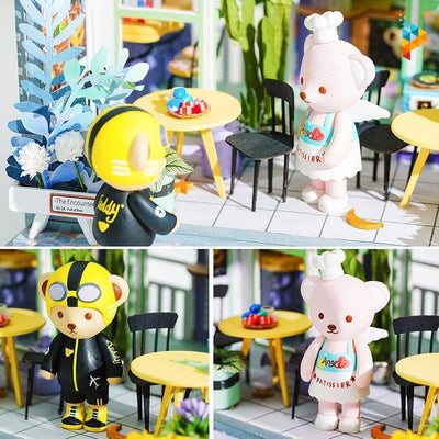 Le café de Teddy maison de poupée puzzle 3D en bois-Puzzledebois ™