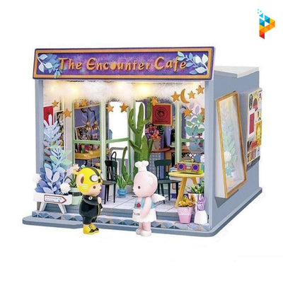 Le café de Teddy maison de poupée puzzle 3D en bois-Puzzledebois ™