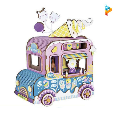 Le camion de glace boite à musique puzzle en bois-Puzzledebois ™