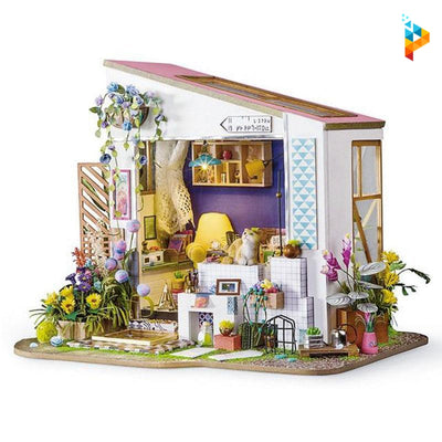 Le porche de Lily maison de poupée puzzle en bois-Puzzledebois ™
