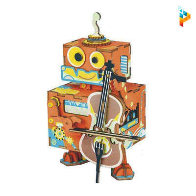 Le robot artiste boite à musique puzzle en bois-Puzzledebois ™