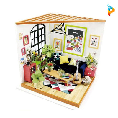 Le salon de Lucas maison de poupée puzzle en bois-Puzzledebois ™