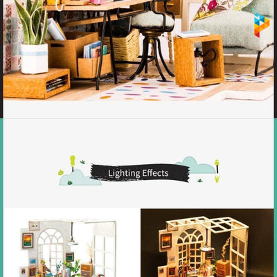 Le séjour de Manon maison de poupée puzzle 3D en bois-Puzzledebois ™