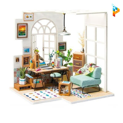 Le séjour de Manon maison de poupée puzzle 3D en bois-Puzzledebois ™