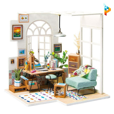 Le séjour de Manon maison de poupée puzzle 3D en bois-Puzzledebois ™