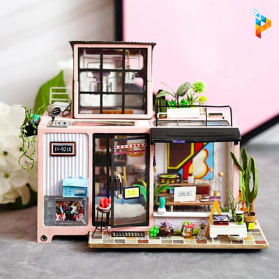 Le studio de Kévin maison de poupée puzzle en bois-Puzzledebois ™
