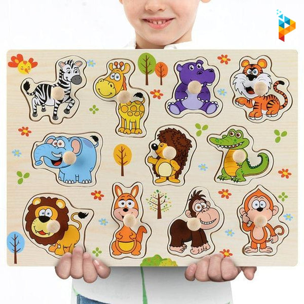 Les Animaux du Zoo Montessori puzzle en bois éducatif enfant-Puzzledebois ™
