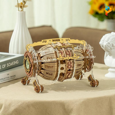 Machine temporelle calendrier perpétuel puzzle mécanique 3D en bois-Puzzledebois ™