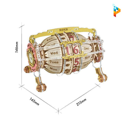 Machine temporelle calendrier perpétuel puzzle mécanique 3D en bois-Puzzledebois ™