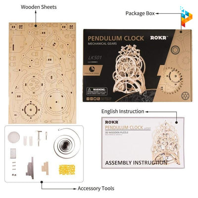 Pendulum Engrenage mécanique puzzle 3D en bois-Puzzledebois ™