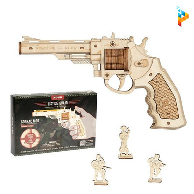 Pistolet de cowboy gun et projectiles puzzle 3D en bois-Puzzledebois ™