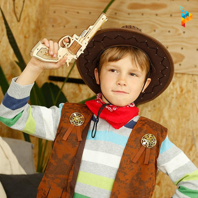 Pistolet de cowboy gun et projectiles puzzle 3D en bois-Puzzledebois ™