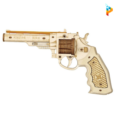 Pistolet de cowboy gun et projectiles puzzle 3D en bois-Puzzledebois ™