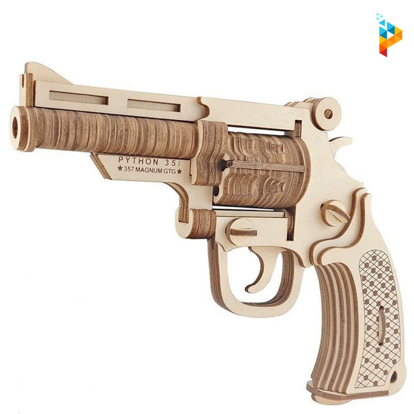 Pistolet revolver 357 Magnum cowboy puzzle 3D en bois-Puzzledebois ™