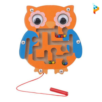 La chouette Labyrinthe magnétique en bois Educatif