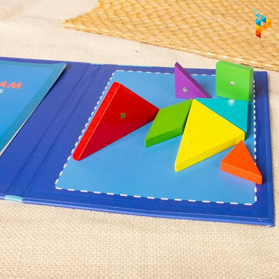 Tangram Montessori magnétique Puzzle en bois 3D Educatif