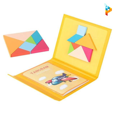 Tangram Montessori magnétique Puzzle en bois 3D Educatif