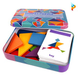 Tangram Box Montessori Puzzle 3D en bois