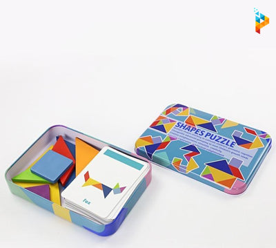 Tangram Box Montessori Puzzle 3D en bois