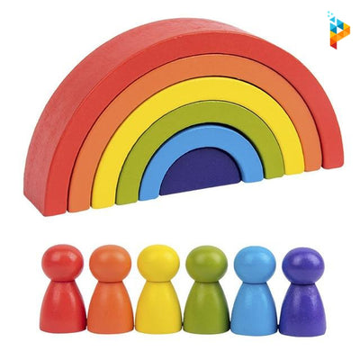 L'arc-en-ciel Montessori Puzzle en Bois Educatif