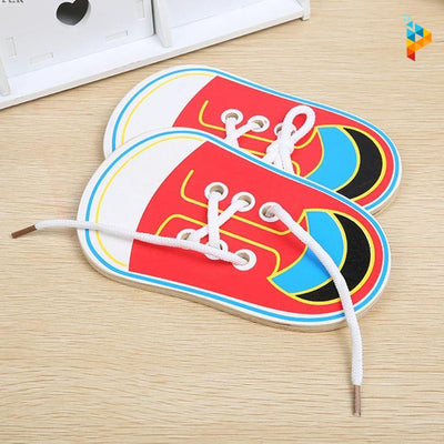 Les Lacets Montessori Educatif Puzzle 3D en bois