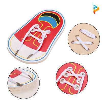 Les Lacets Montessori Educatif Puzzle 3D en bois