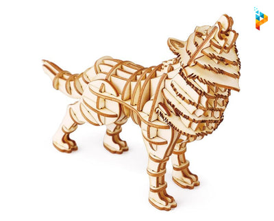 Loup sauvage puzzle 3D en bois