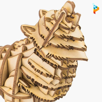 Loup sauvage puzzle 3D en bois