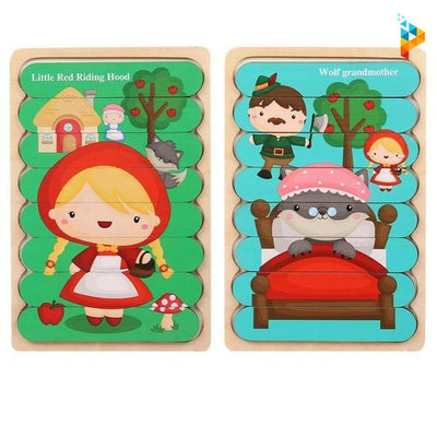 Puzzle en bois double face Montessori enfant
