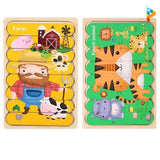 Puzzle en bois double face Montessori enfant